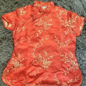 Red Satin Traditional Chinese Shirt